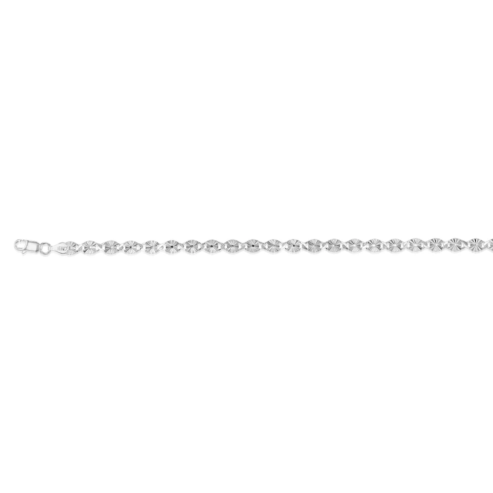 Sterling Silver Fancy Diamond Cut 19cm Bracelet - Image 2