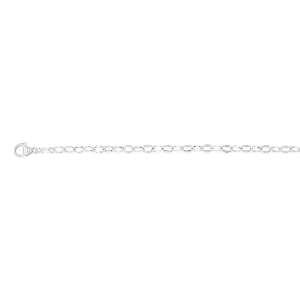 Sterling Silver Fancy Diamond Cut 19cm Bracelet - Image 2