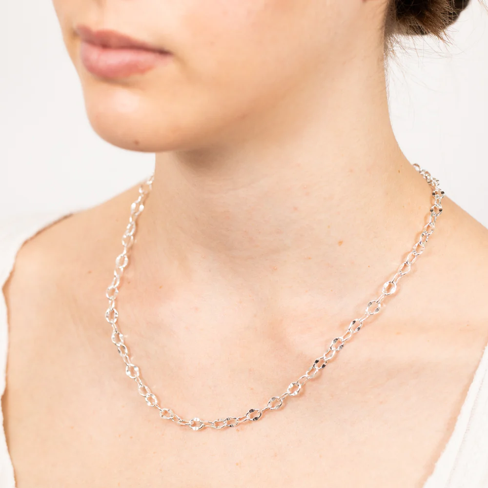 Sterling Silver Fancy Diamond Cut 45cm Chain - Image 2