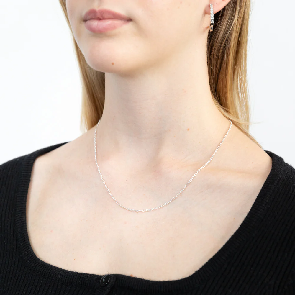 Sterling Silver Fancy Figaro 40+5cm Chain - Image 3