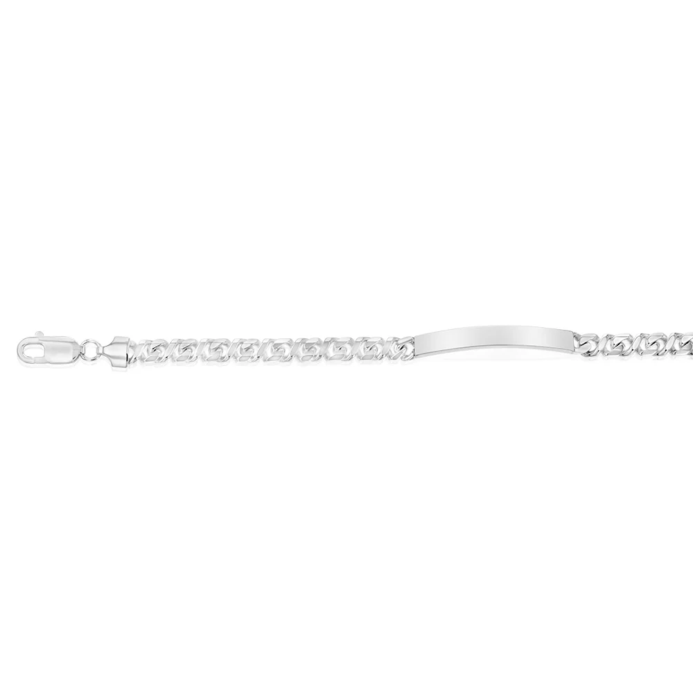 Sterling Silver Fancy ID 21cm Bracelet - Image 2