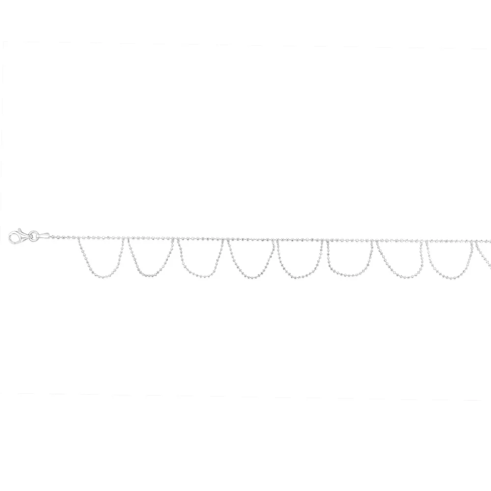 Sterling Silver Fancy Layered 27cm Anklet - Image 2