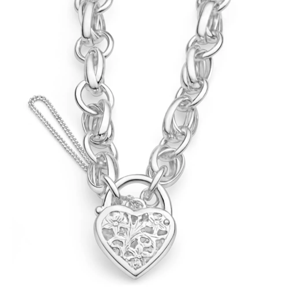 Sterling Silver Fancy Link 19cm Bracelet - Image 2