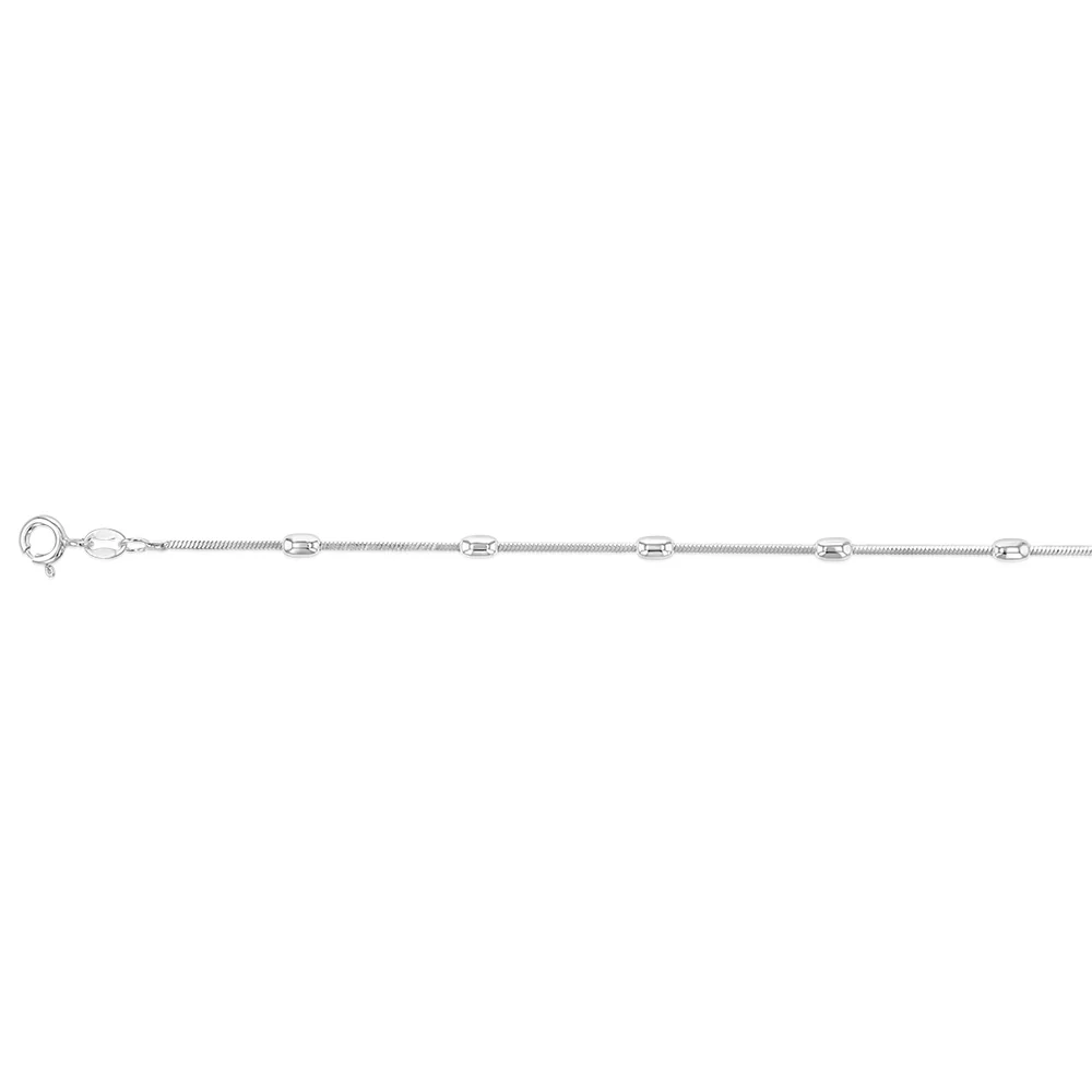 Sterling Silver Fancy Link Bead 25cm Anklet - Image 2