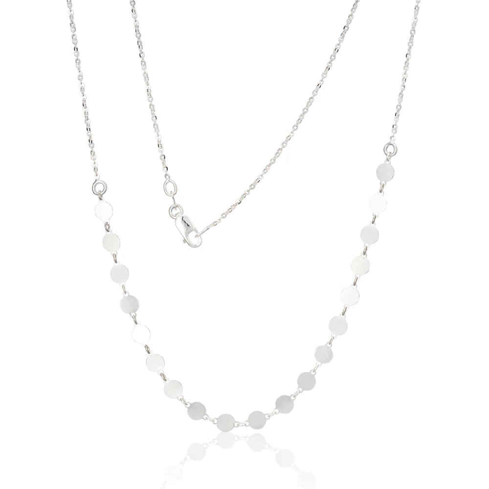 Sterling Silver Fancy Mini Discs Necklace 45cm - Image 2