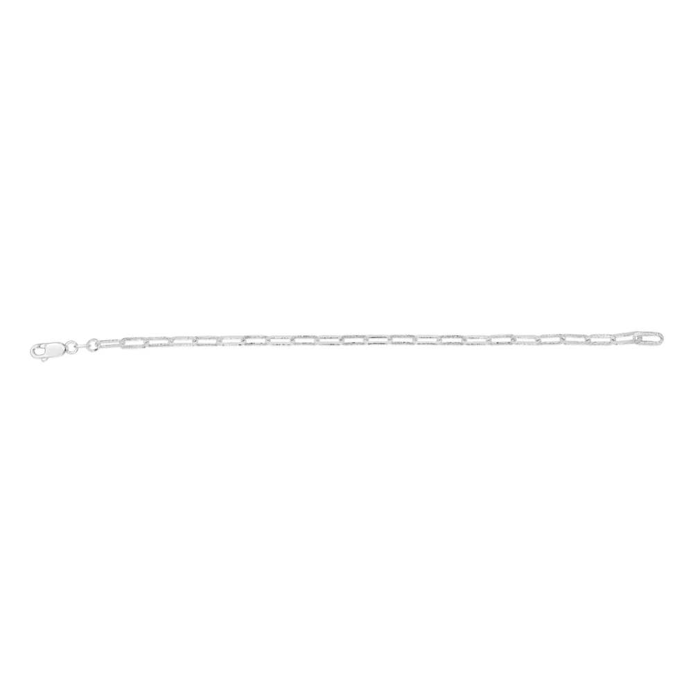 Sterling Silver Fancy Patterned Paperclip 90 Gauge 19cm Bracelet - Image 2