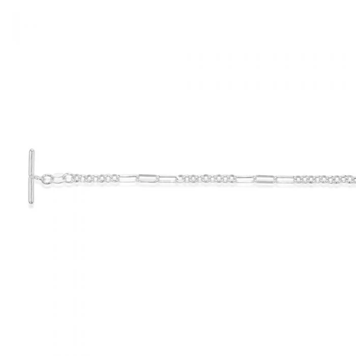 Sterling Silver Fancy T Bar Clasp 19cm Bracelet - Image 2