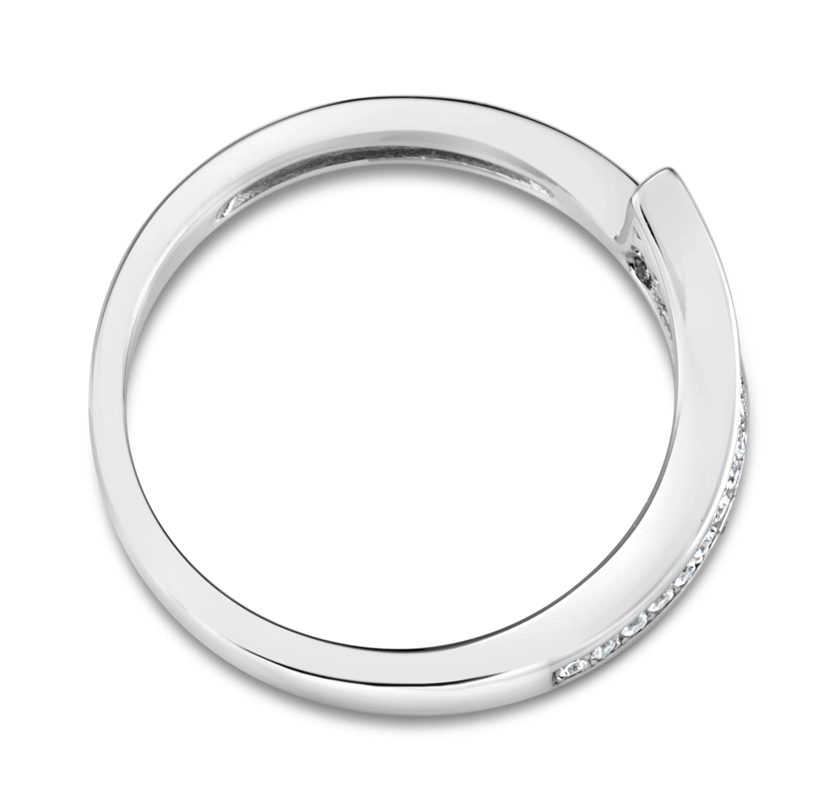 Sterling Silver Fancy Tapered 3 Row Zirconia Ring - Image 2