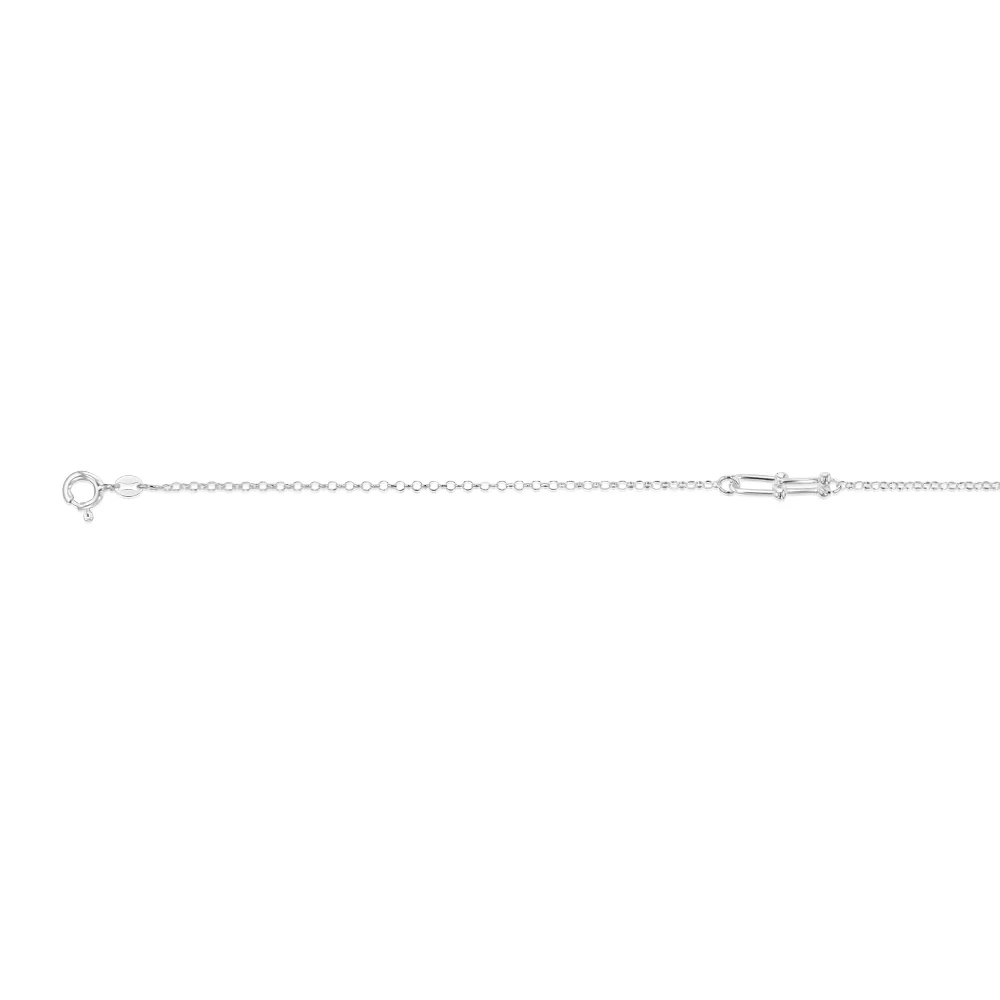 Sterling Silver Fancy U Link 24+3cm Anklet - Image 2