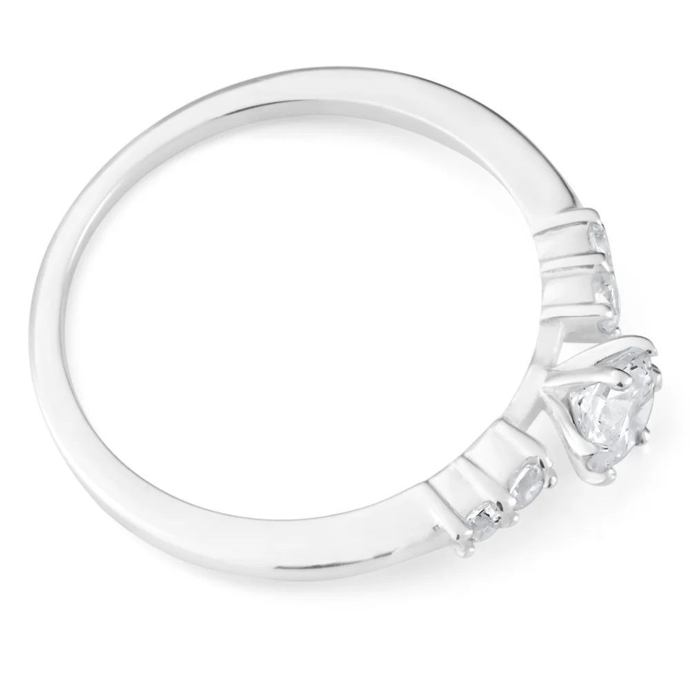 Sterling Silver Fancy x5 Zirconia Claw Ring - Image 2