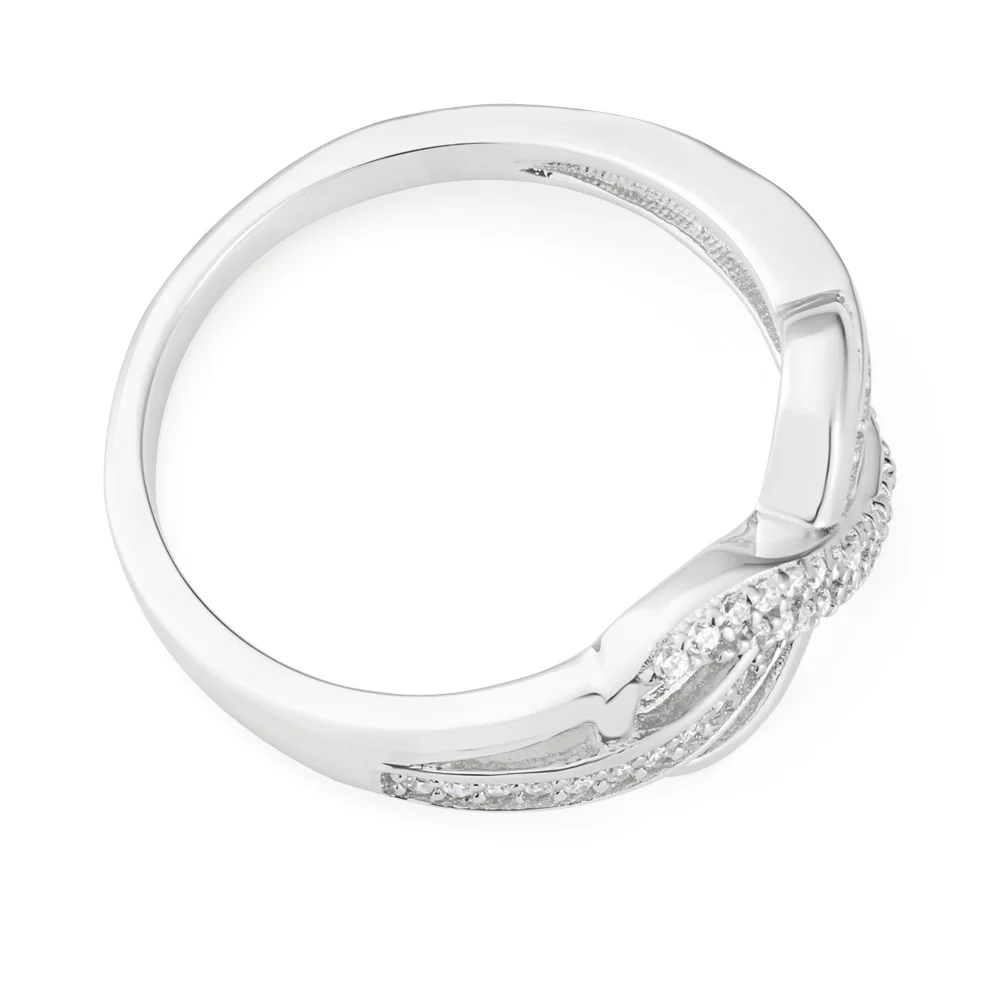 Sterling Silver Fancy Zirconia Infinity Ring - Image 2