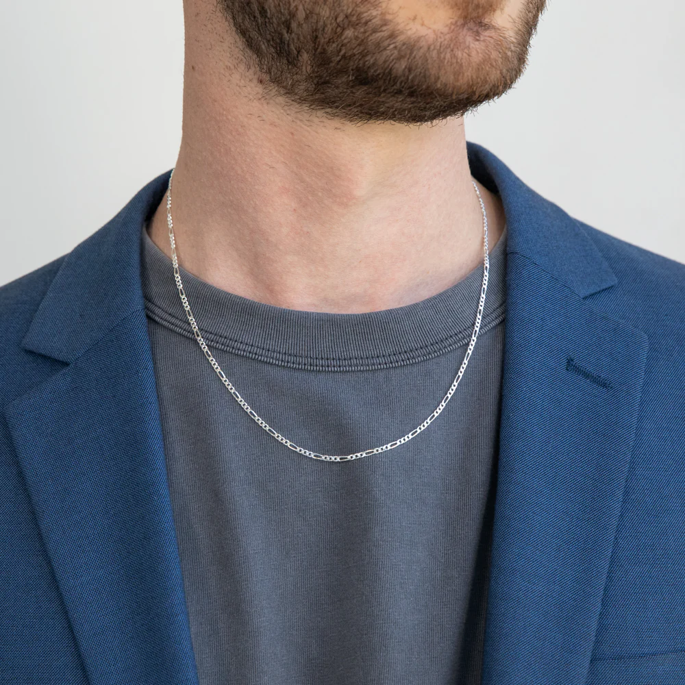 Sterling Silver Figaro 50cm Chain - Image 2