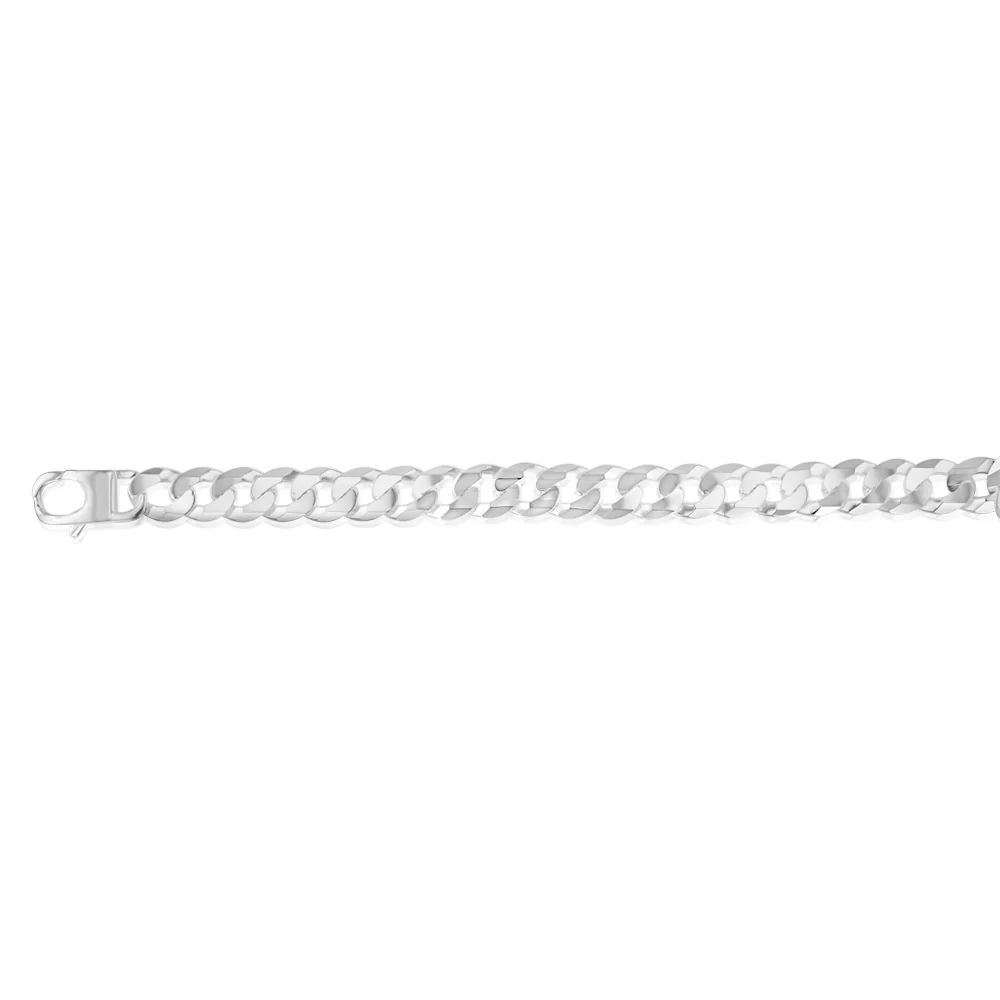 Sterling Silver Flat 300Gauge Curb 23cm Bracelet - Image 2