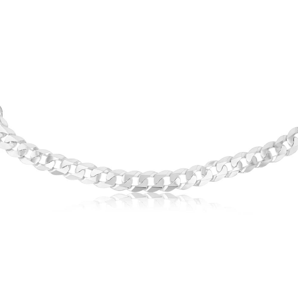 Sterling Silver Flat 350 Gauge Curb 50cm Chain - Image 2