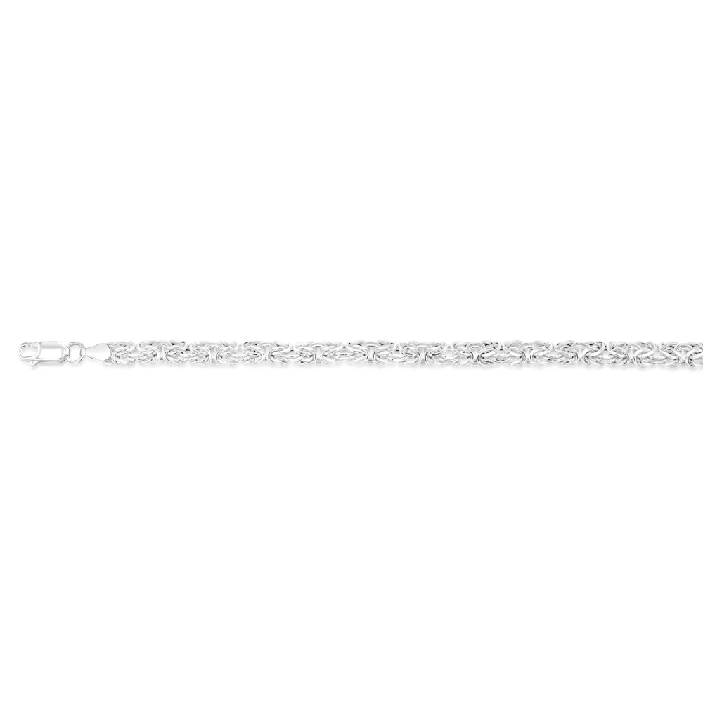 Sterling Silver Flat Byzantine 19cm Bracelet - Image 2