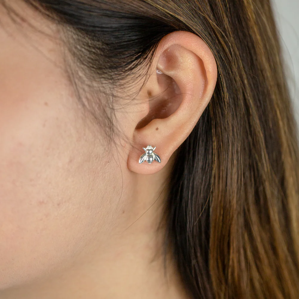 Sterling Silver Fly Stud Earrings - Image 2