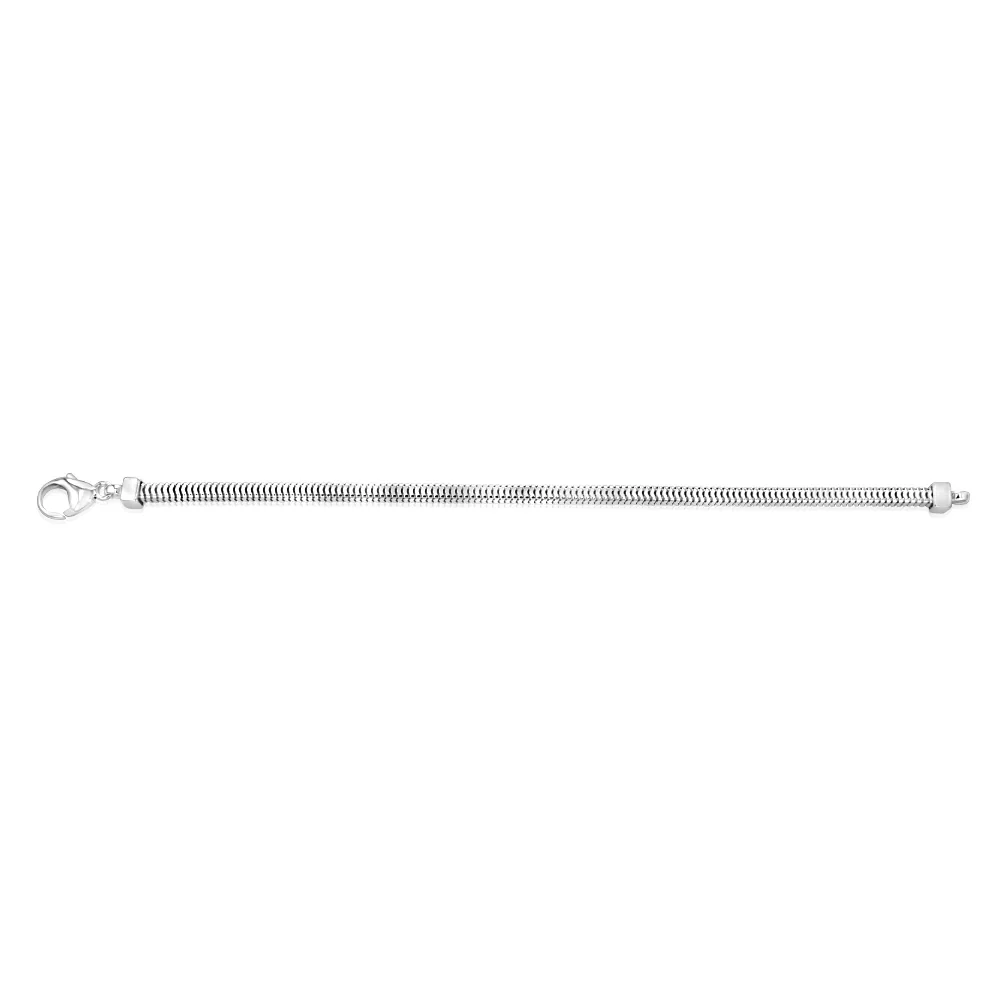 Sterling Silver Four Sides 360 Gauge Snake 19cm Bracelet - Image 2