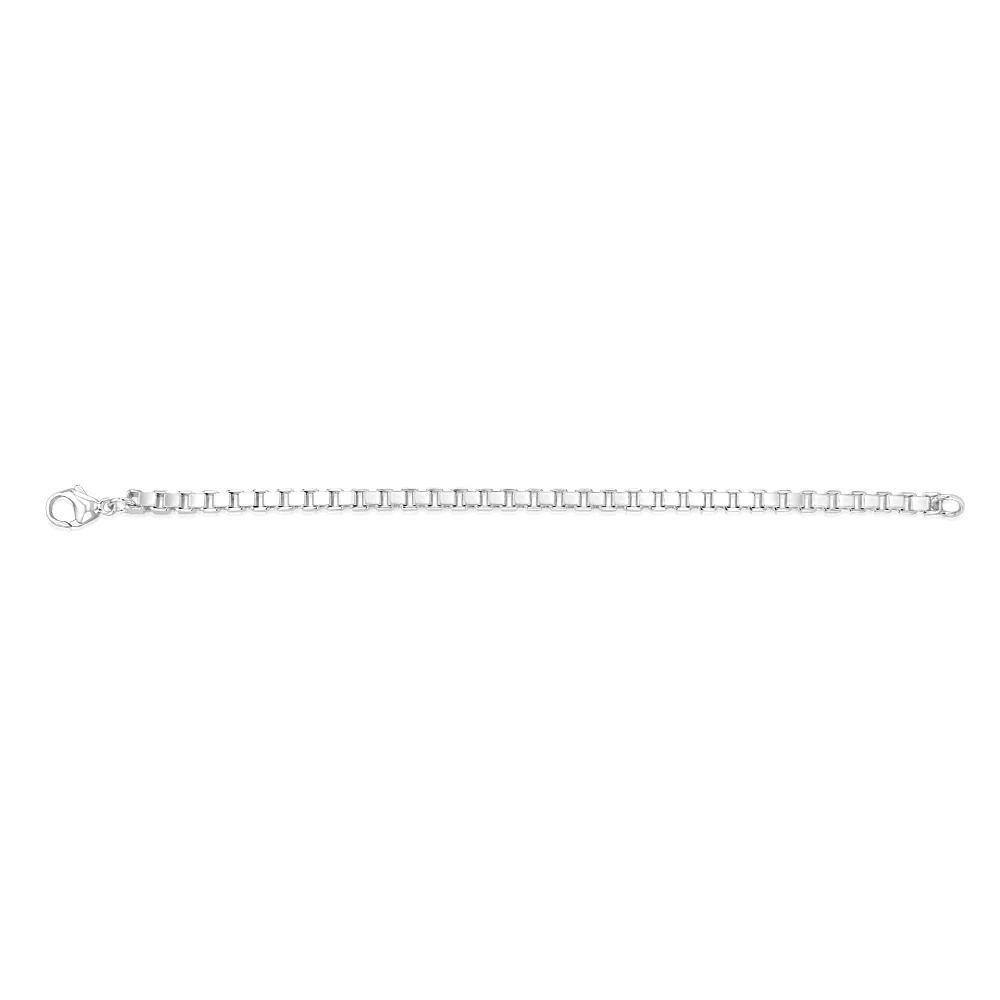 Sterling Silver Four Sides 500 Gauge Box 20cm Bracelet - Image 2