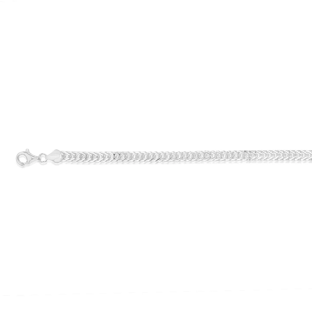 Sterling Silver Fox Tail Flat 21cm Bracelet - Image 2