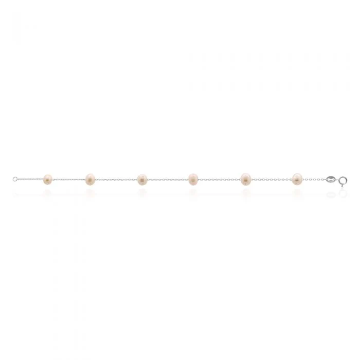 Sterling Silver Freshwater Cream/Light Pink Pearl Bracelet    *COLOURS MAY VARY* - Image 2