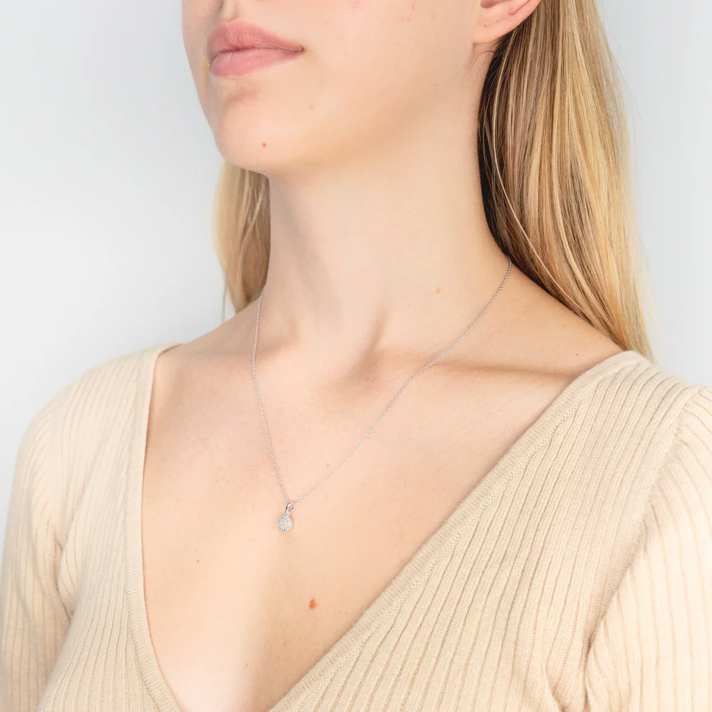 Sterling Silver Glittering Star Diamond Pendant on Chain - Image 2