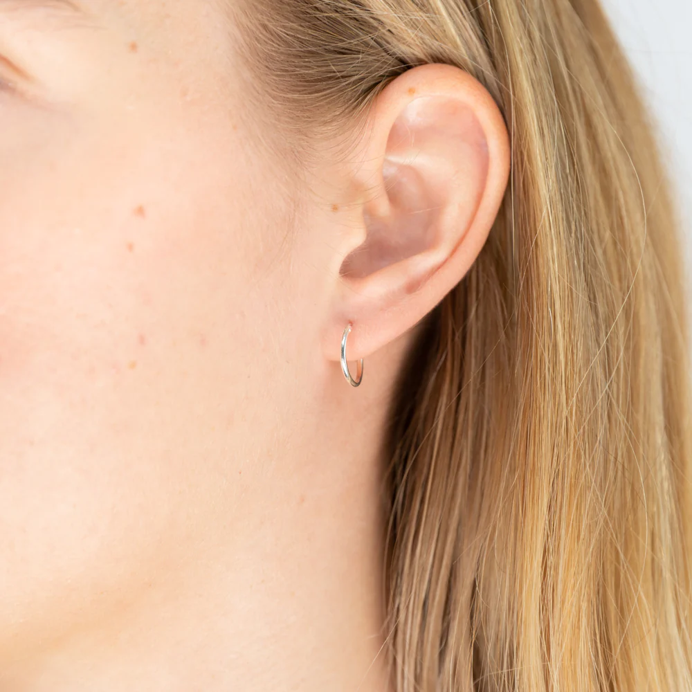 Sterling Silver Gold and Rose Plated Set of 3 12mm Sleeper Earrings - Image 2