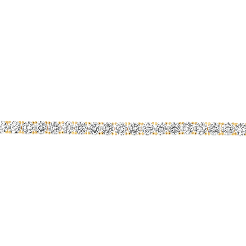 Sterling Silver Gold Plated 5mm Cubic Zirconia Tennis 19cm Bracelet - Image 4