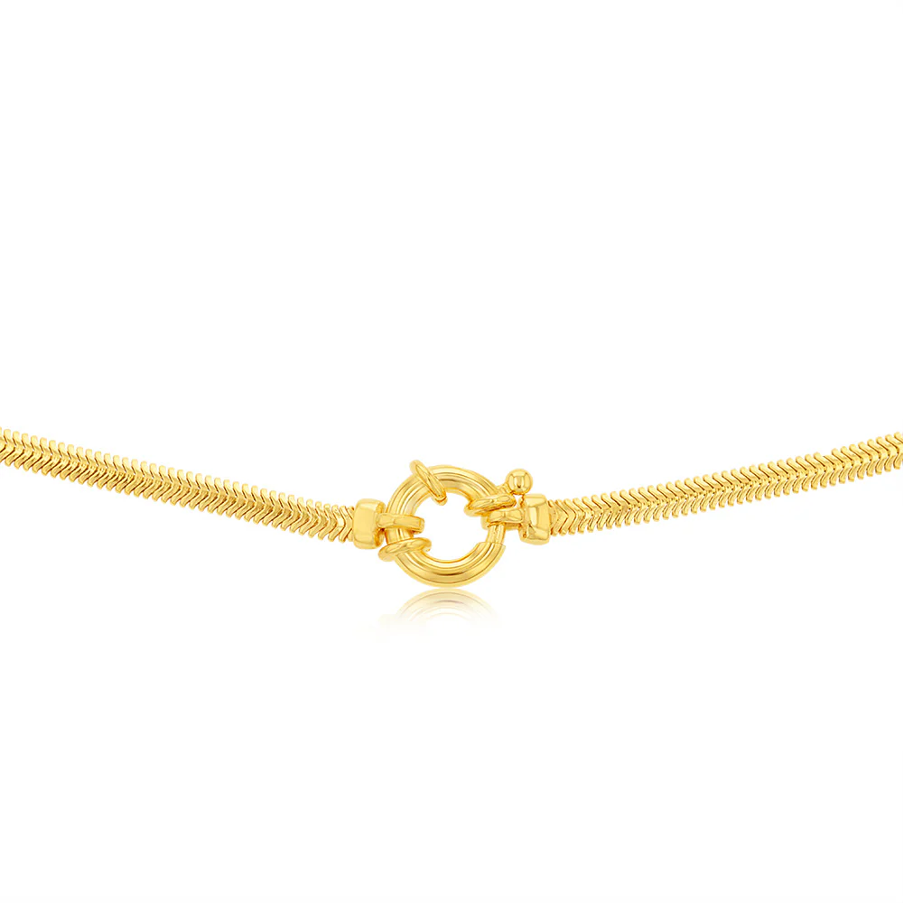 Sterling Silver Gold Plated Bolt Ring Cashmere 50cm Chain - Image 3