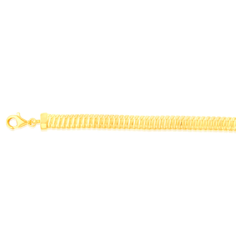 Sterling Silver Gold Plated Broad Fancy 19cm Bracelet - Image 2