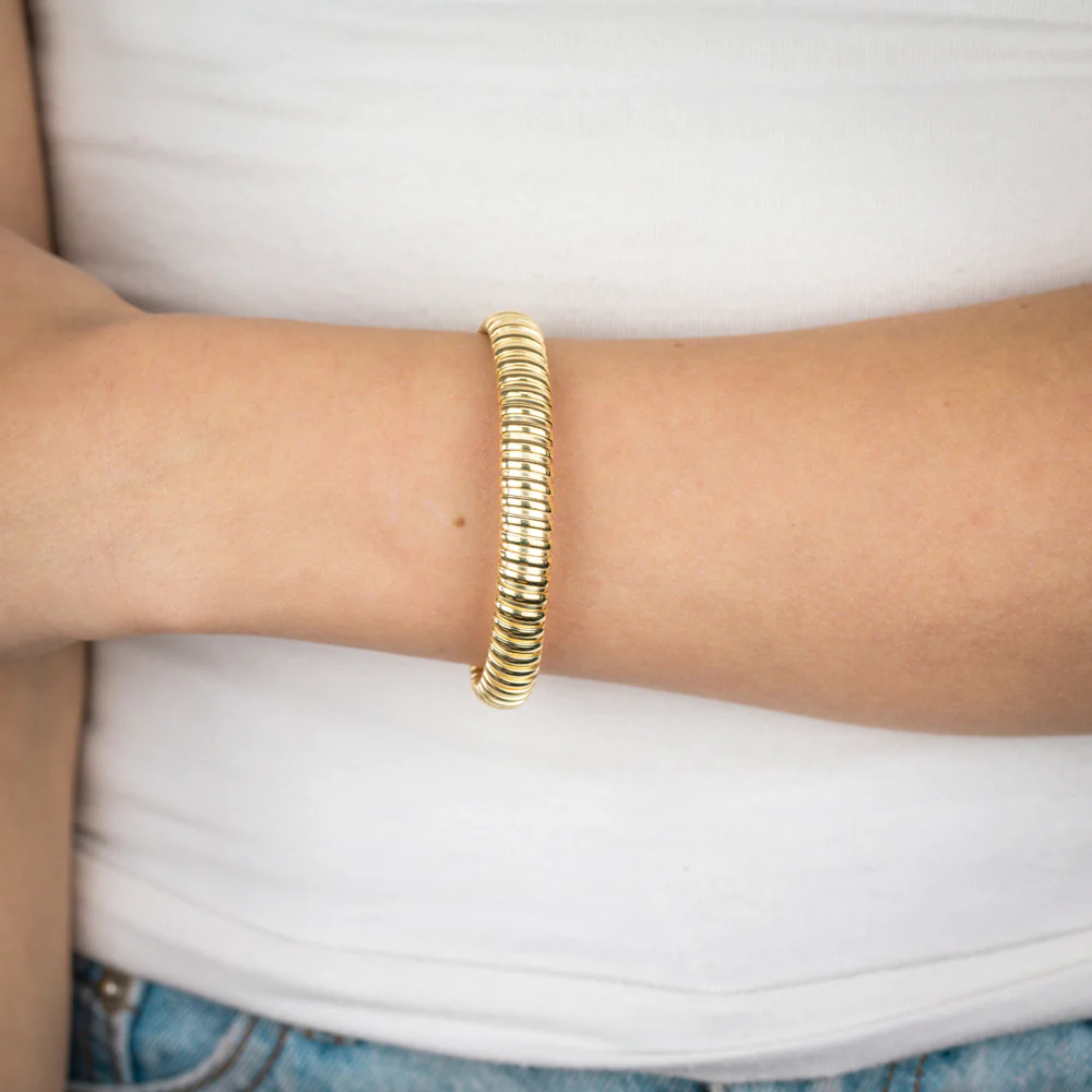 Sterling Silver Gold Plated Broad Fancy 19cm Bracelet - Image 3