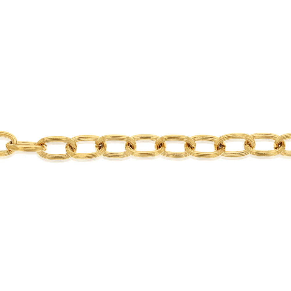 Sterling Silver Gold Plated Chunky 7mm Link 16.5+3cm Bracelet - Image 3