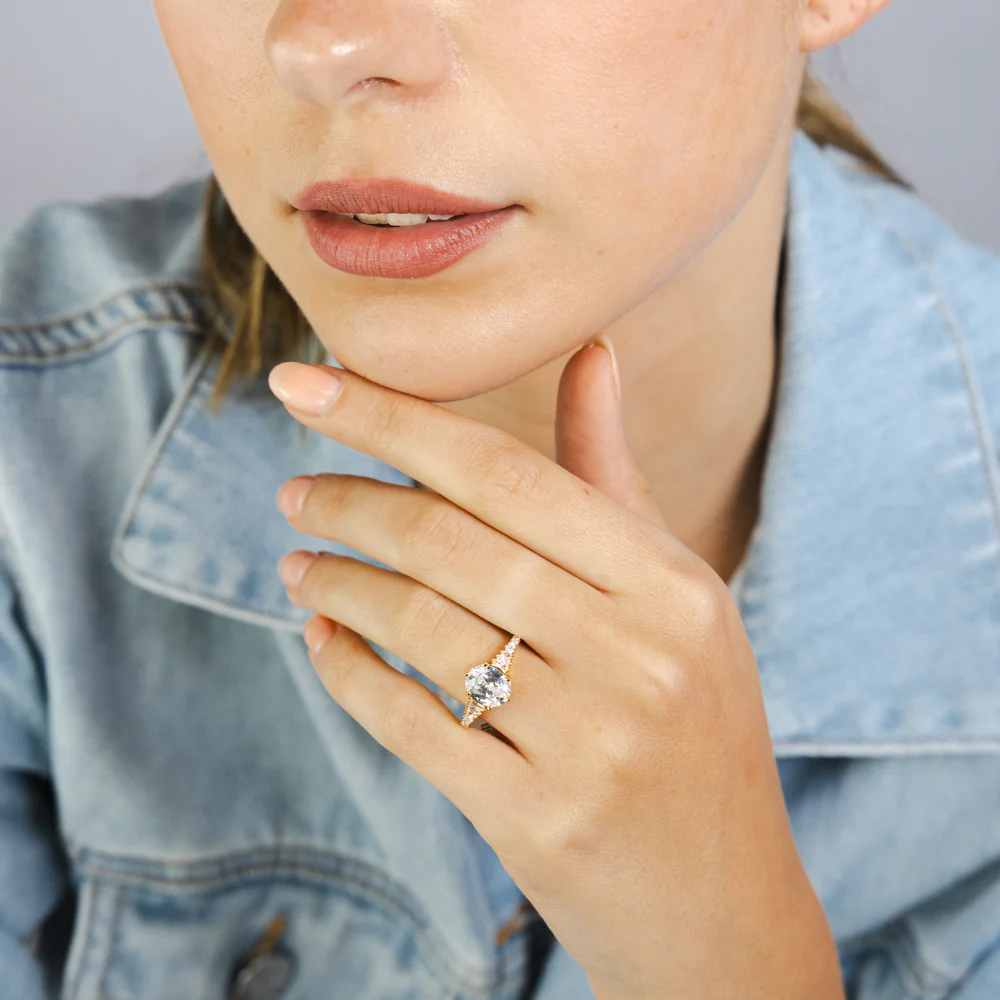Sterling Silver Gold Plated Cubic Zirconia Fancy Ring - Image 3