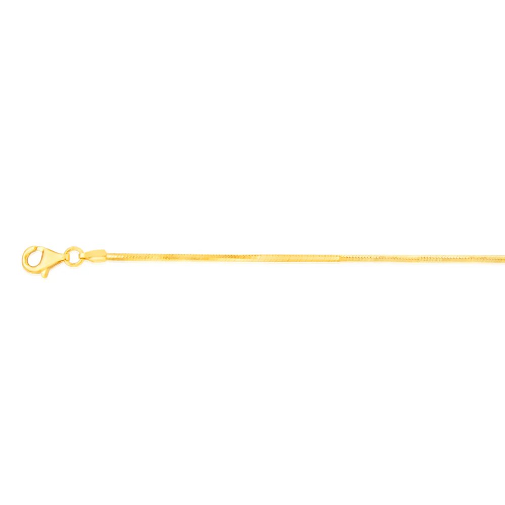Sterling Silver Gold Plated Diamond Cut Snake 18+3cm Bracelet - Image 2