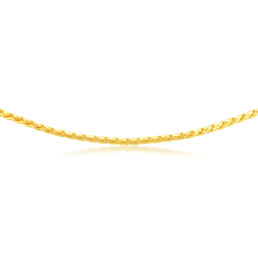 Sterling Silver Gold Plated Diamond Cut Twisted Curb 42.5+5cm Chain - Image 2