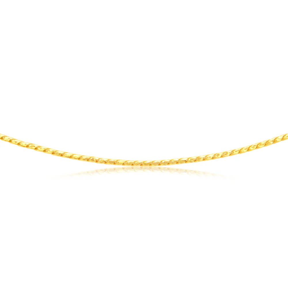 Sterling Silver Gold Plated Diamond Cut Twisted Curb 42.5+5cm Chain - Image 3