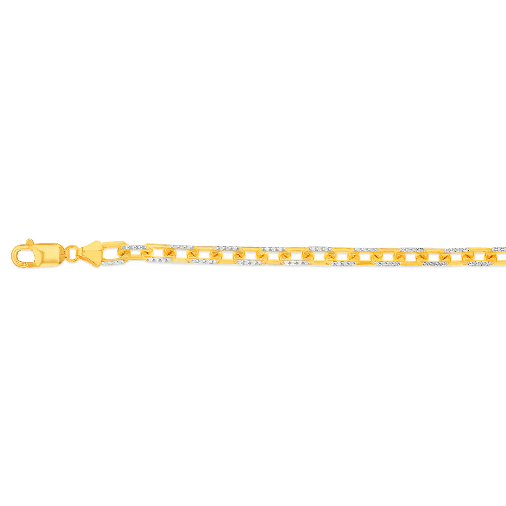 Sterling Silver Gold Plated Fancy 180 Gauge 19cm Bracelet - Image 2