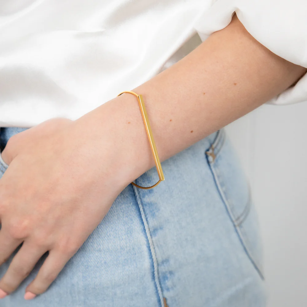 Sterling Silver Gold Plated Fancy Bangle - Image 2