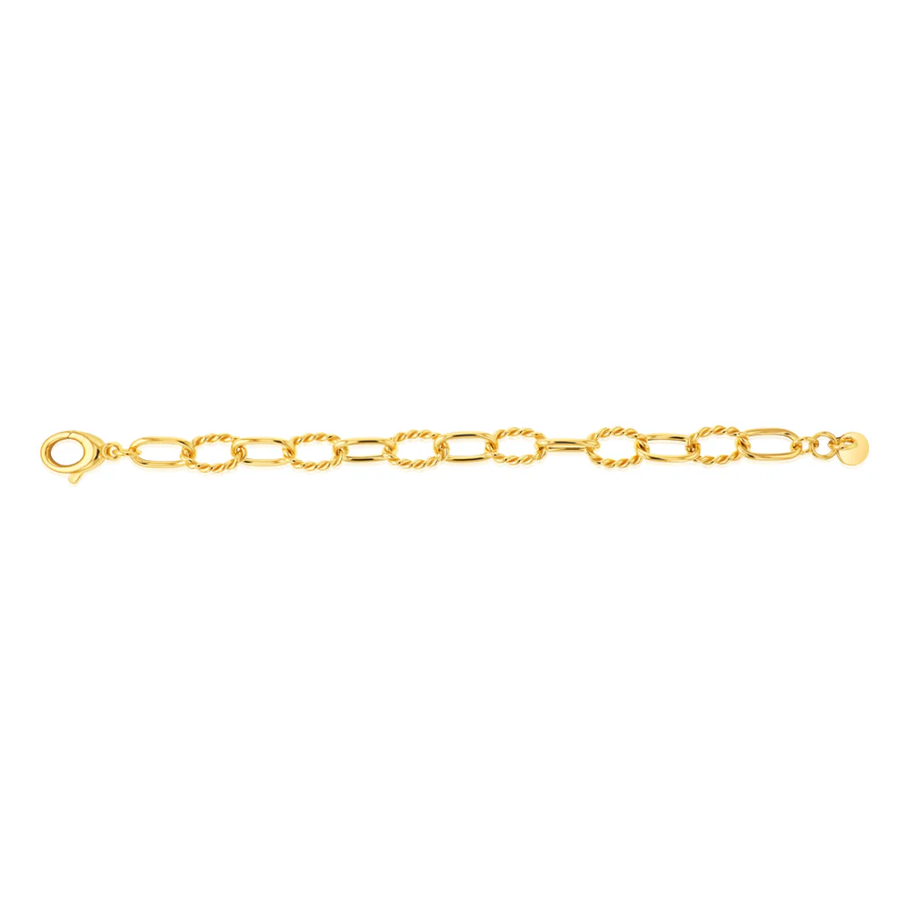 Sterling Silver Gold Plated Fancy Chunky Paperclip 19cm Bracelet - Image 2