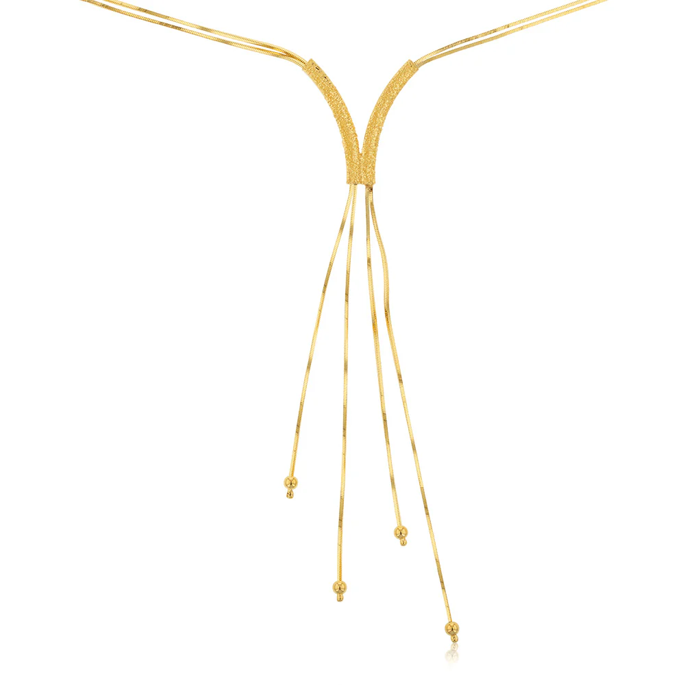 Sterling Silver Gold Plated Fancy Double Strand 43cm Chain - Image 2