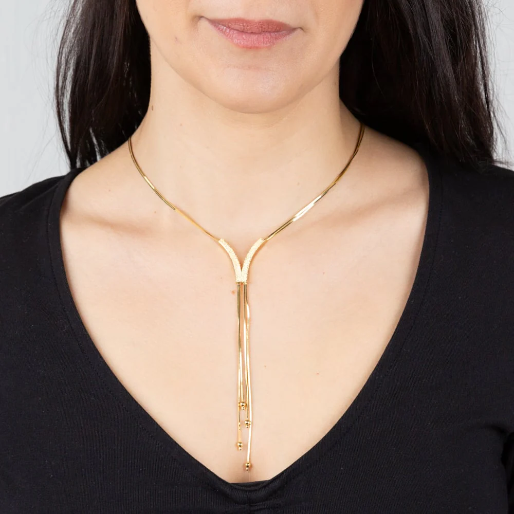 Sterling Silver Gold Plated Fancy Double Strand 43cm Chain - Image 3