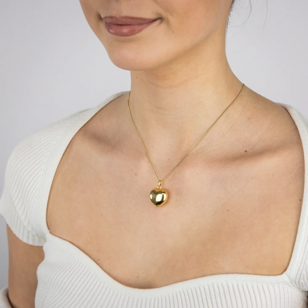 Sterling Silver Gold Plated Fancy Heart Pendant - Image 2