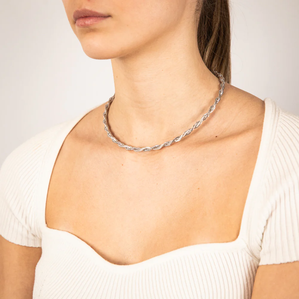 Sterling Silver Gold Plated Fancy Memory Omeag 42+5cm Chain - Image 3