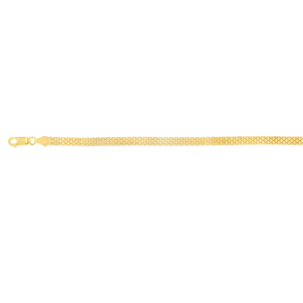 Sterling Silver Gold Plated Flat 19cm Bracelet - Image 2