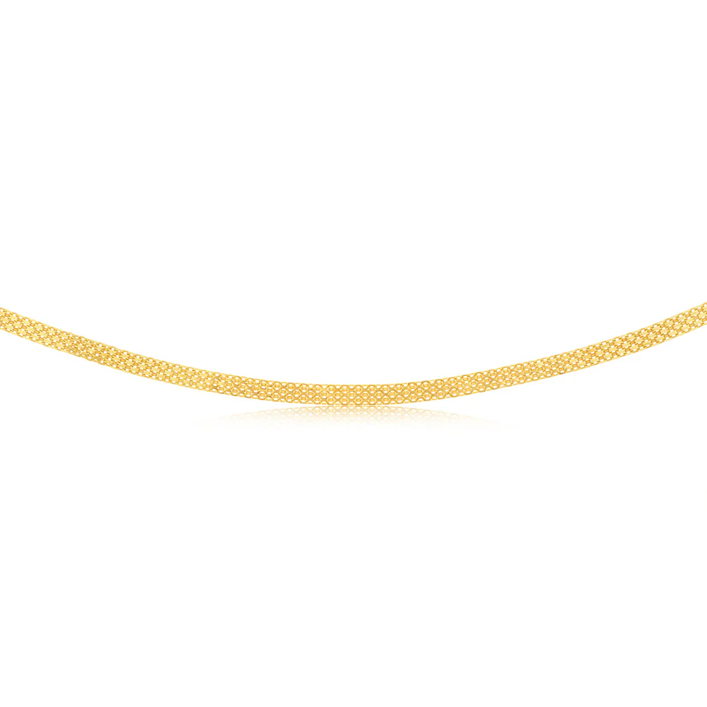 Sterling Silver Gold Plated Flat 40cm Choker Chain - Image 2