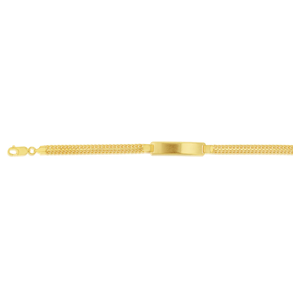Sterling Silver Gold Plated Foxtail ID 19cm Bracelet - Image 2