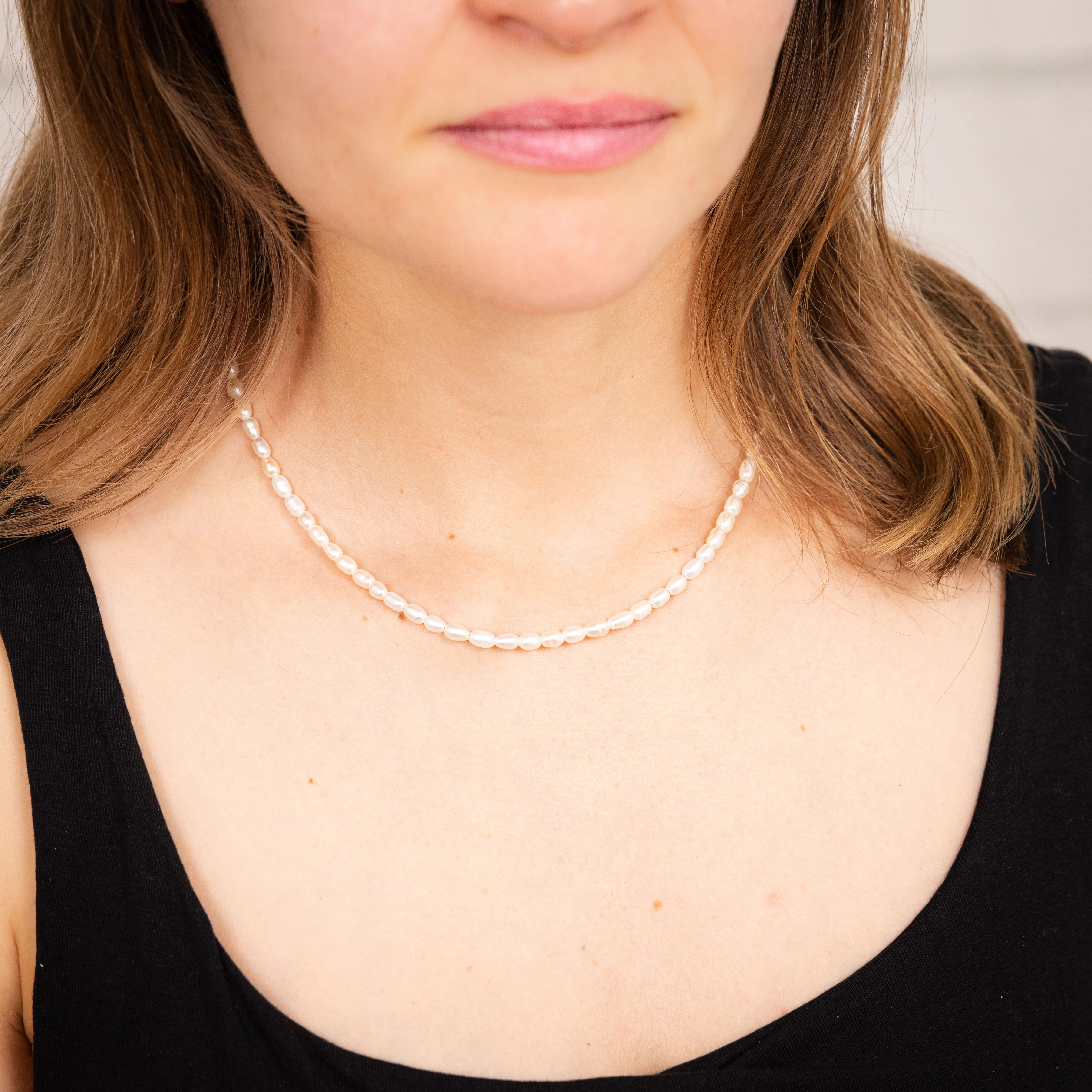 Sterling Silver Gold Plated Fresh Water Pearls 42+3cm Chain - Image 3