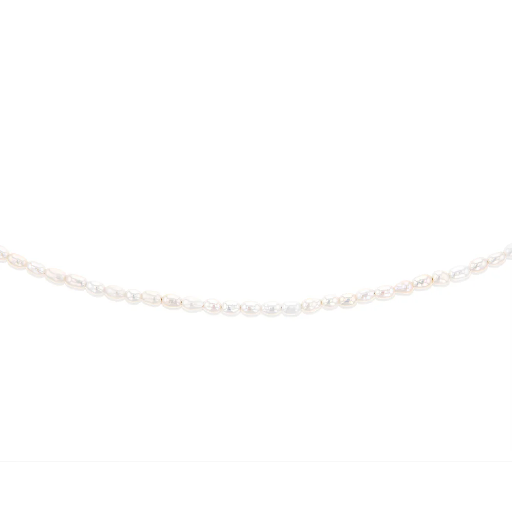 Sterling Silver Gold Plated Fresh Water Pearls 46+4cm Chain - Image 2