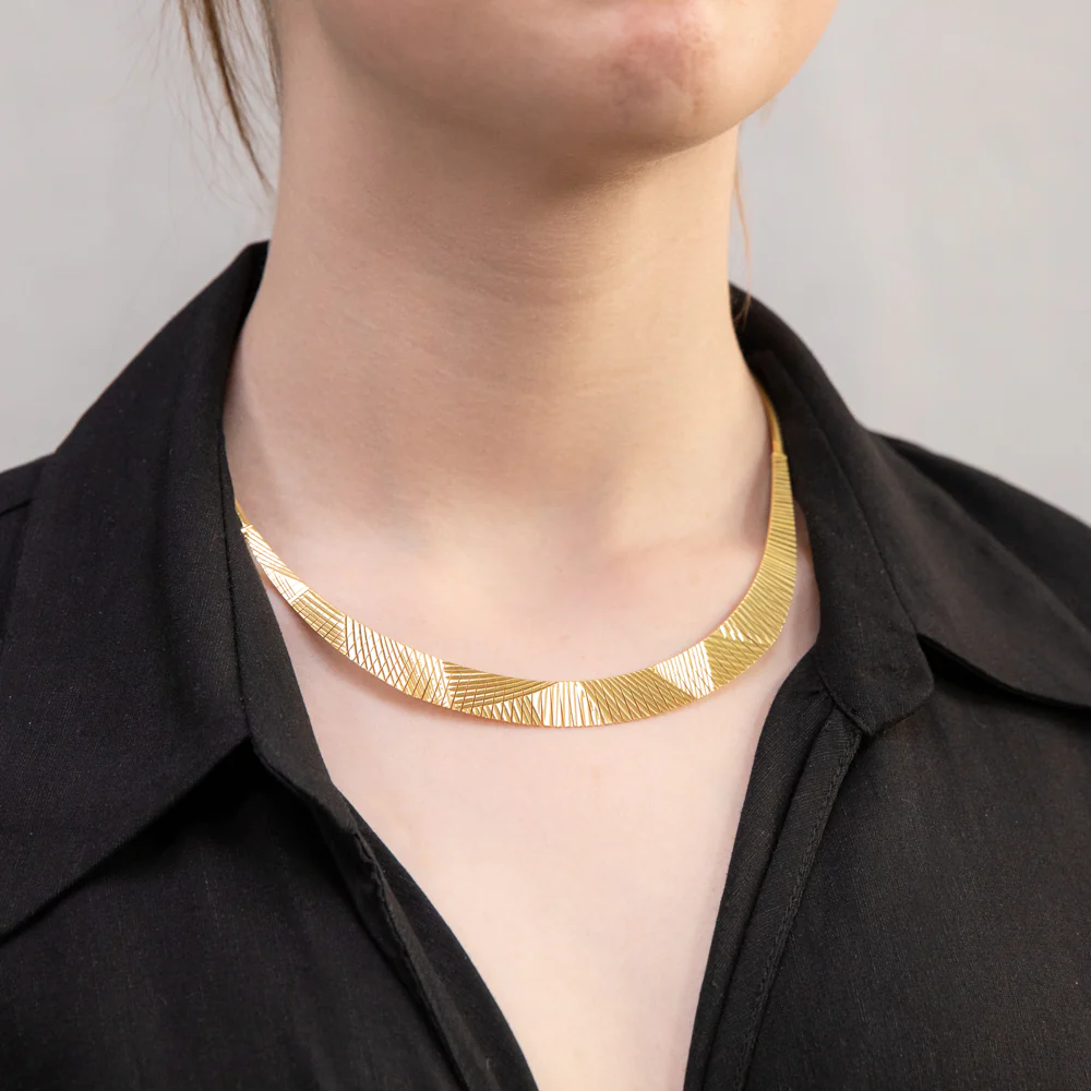 Sterling Silver Gold Plated Grad Cleopatra Dune 43cm Chain - Image 3