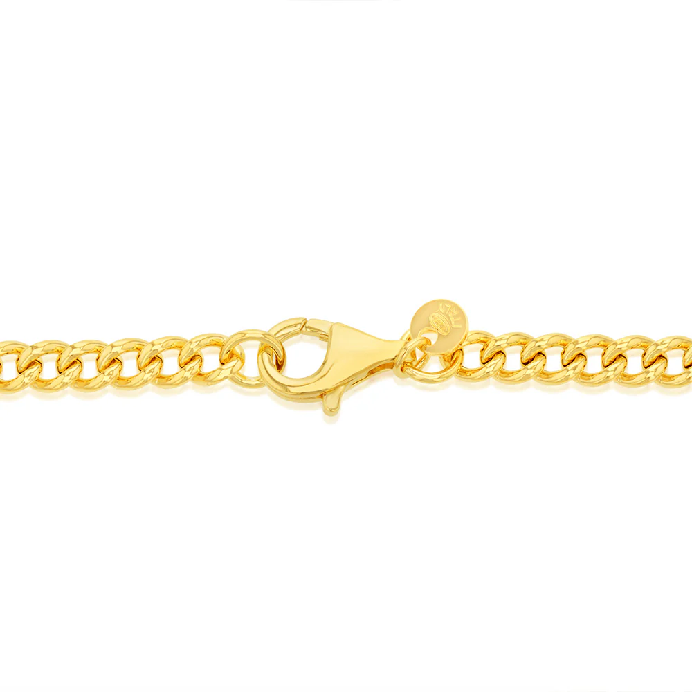 Sterling Silver Gold Plated Graduating Hollow 200- 320 Gauge Curb 45cm Chain - Image 3
