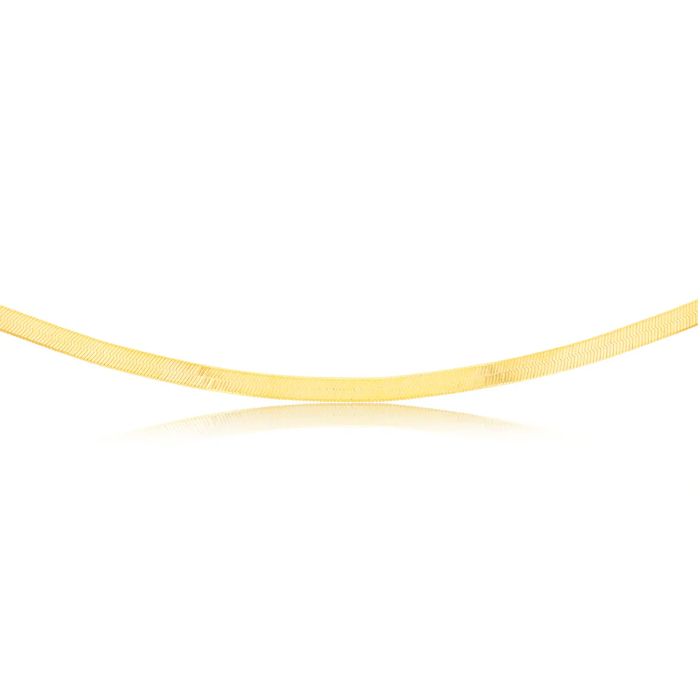 Sterling Silver Gold Plated Herringbone 37+3cm Chain - Image 2